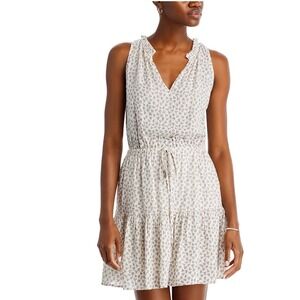 Rails‎ Albany Bella Floral Sleeveless Mini Dress Split Neck Ivory Size M